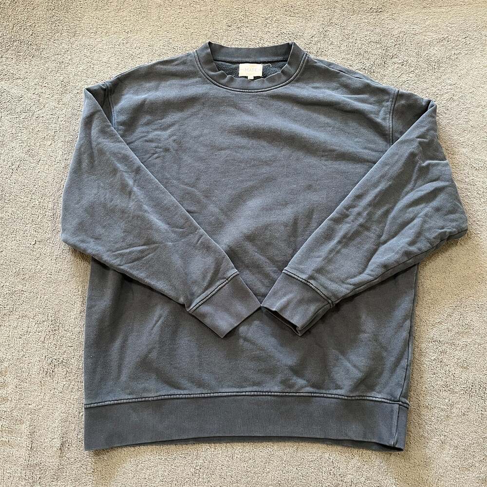 MATE the Label Organic Cotton Sweatshirt Grey Pullover Heavy Men's Size XS/S